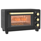 Mini-Ofen, Toasterofen, Timer, Gitterrost, Backblech, Glasfenster, Metall, Schwarz