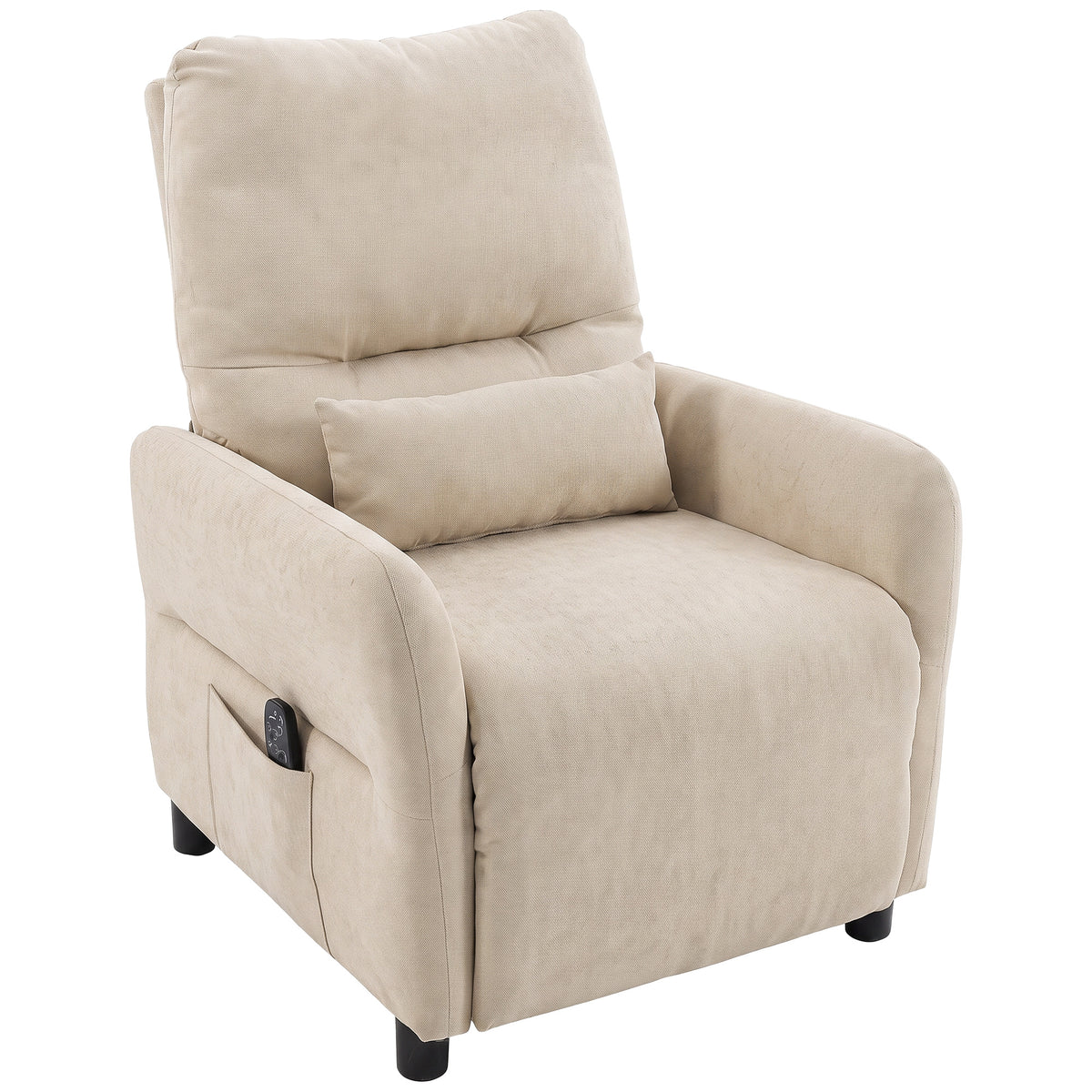 Relaxsessel mit Wärme Vibrationsmassage und Liegefunktion Beige