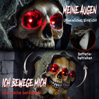 170cm Animated Grim Reaper, Life-Size Halloween Animatronic with Moving Hands/Head, Glowing Eyes, Creepy Sound