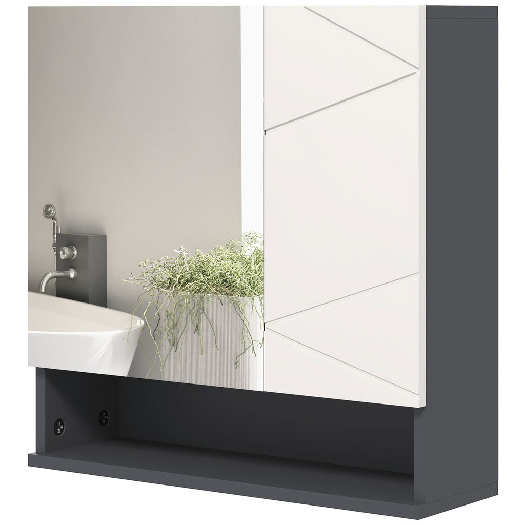 Badezimmerschrank, Spiegelt¨¹r, verstellbare Regale, bis zu 15 kg belastbar, Wei?