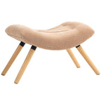 Moderner Fu?hocker mit Fleece-Bezug und Holzbeinen, gepolstert, f¨¹r Wohnzimmer, Schlafzimmer, Flur, Braun