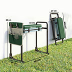 Gartenkniepolster und Sitz, 150 kg Tragkraft, Gartenhocker mit dick gepolstertem Kniebereich, ausziehbaren Stahlbeinen