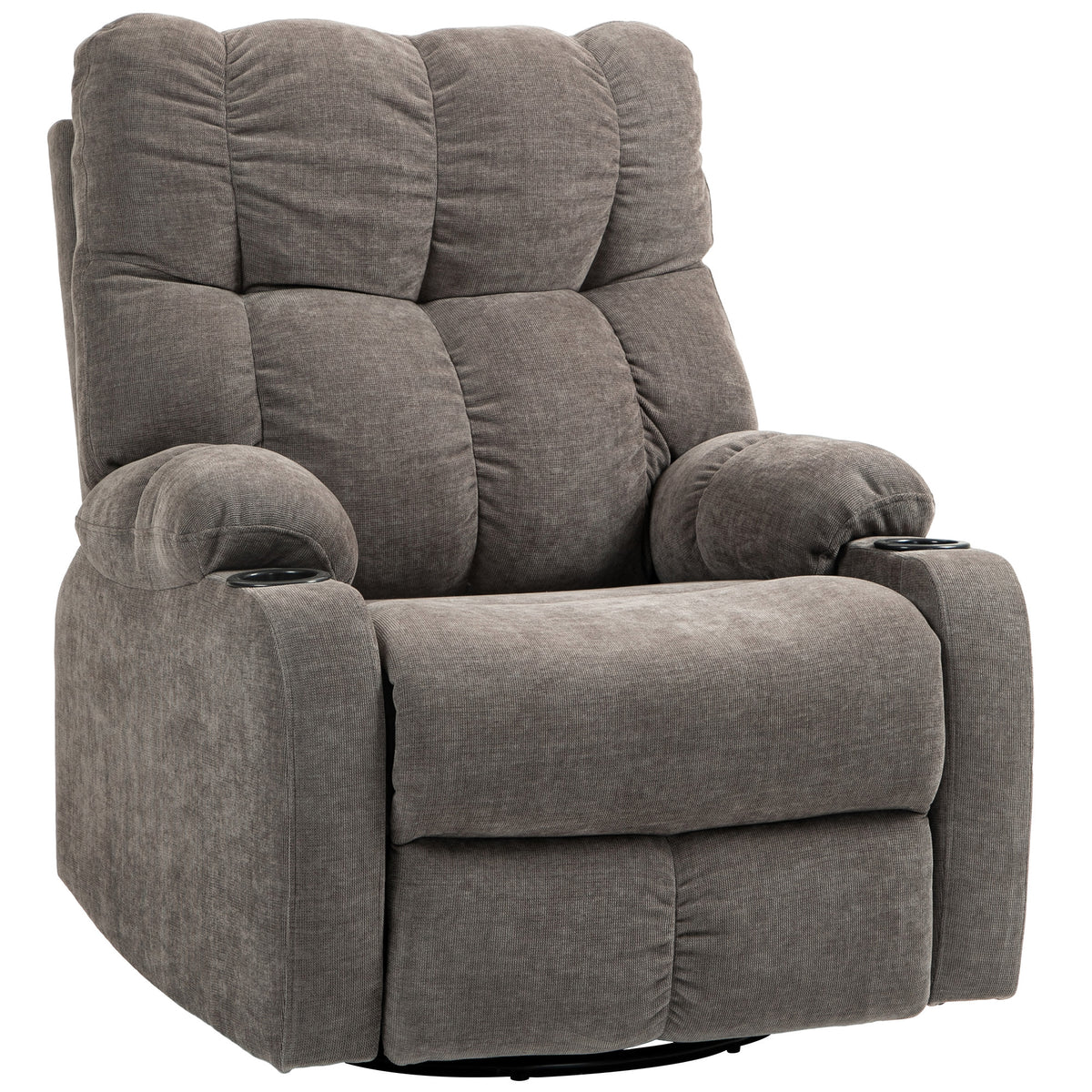 Relaxsessel mit Fu?st¨¹tze, Liegesessel, drehbar, bis 150 kg, Stahlrahmen, 88x96x108cm, Hellbraun