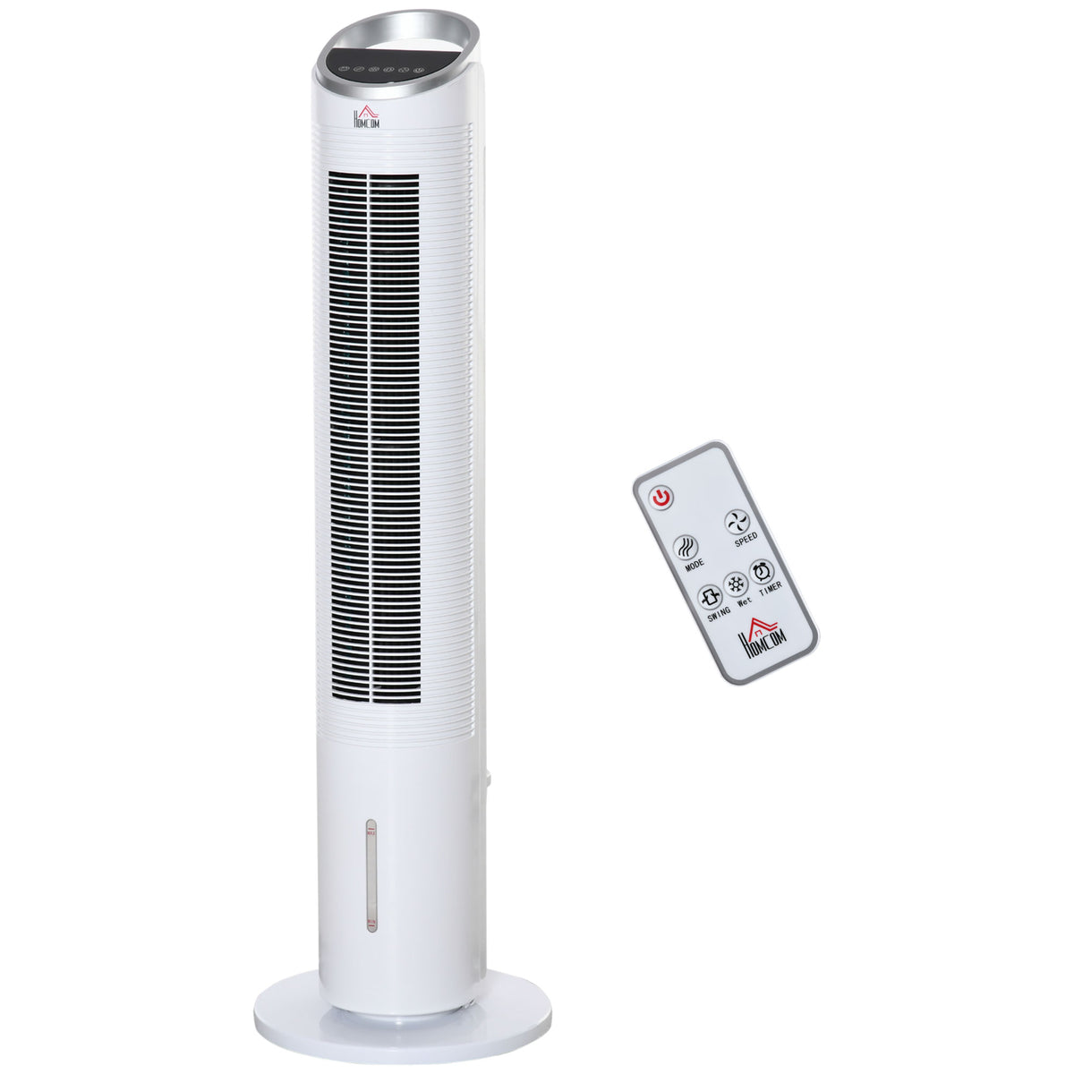 Turmventilator mit Wasserkühlung und Fernbedienung 60W 20㎡ 30 cm x 30 cm x 100,8 cm 3 Modi Weiß