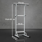 Power Tower höhenverstellbar 176,5-227 cm Dip-Station multifunktional mit Stahlrahmen 120 kg Belastbarkeit