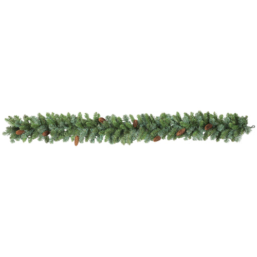 1,8 m künstliche Weihnachtsgirlande Blumendekoration mit 162 Spitzen 8 Tannenzapfen Grün