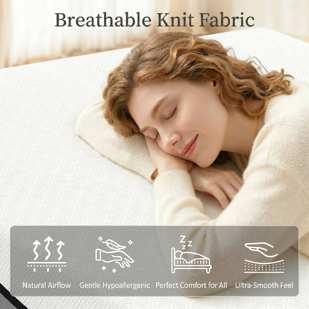 Matratze 140x200cm H3 mittelfest 20 cm Höhe Ergonomisch, Atmungsaktiv aus Gel-Memory-Schaumstoff, Öko-Tex & CertiPUR