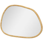 Wandspiegel Dekospiegel Spiegel, Vintage-Design, 80 cm x 2,1 cm x 60 cm, Massivholz, Natur