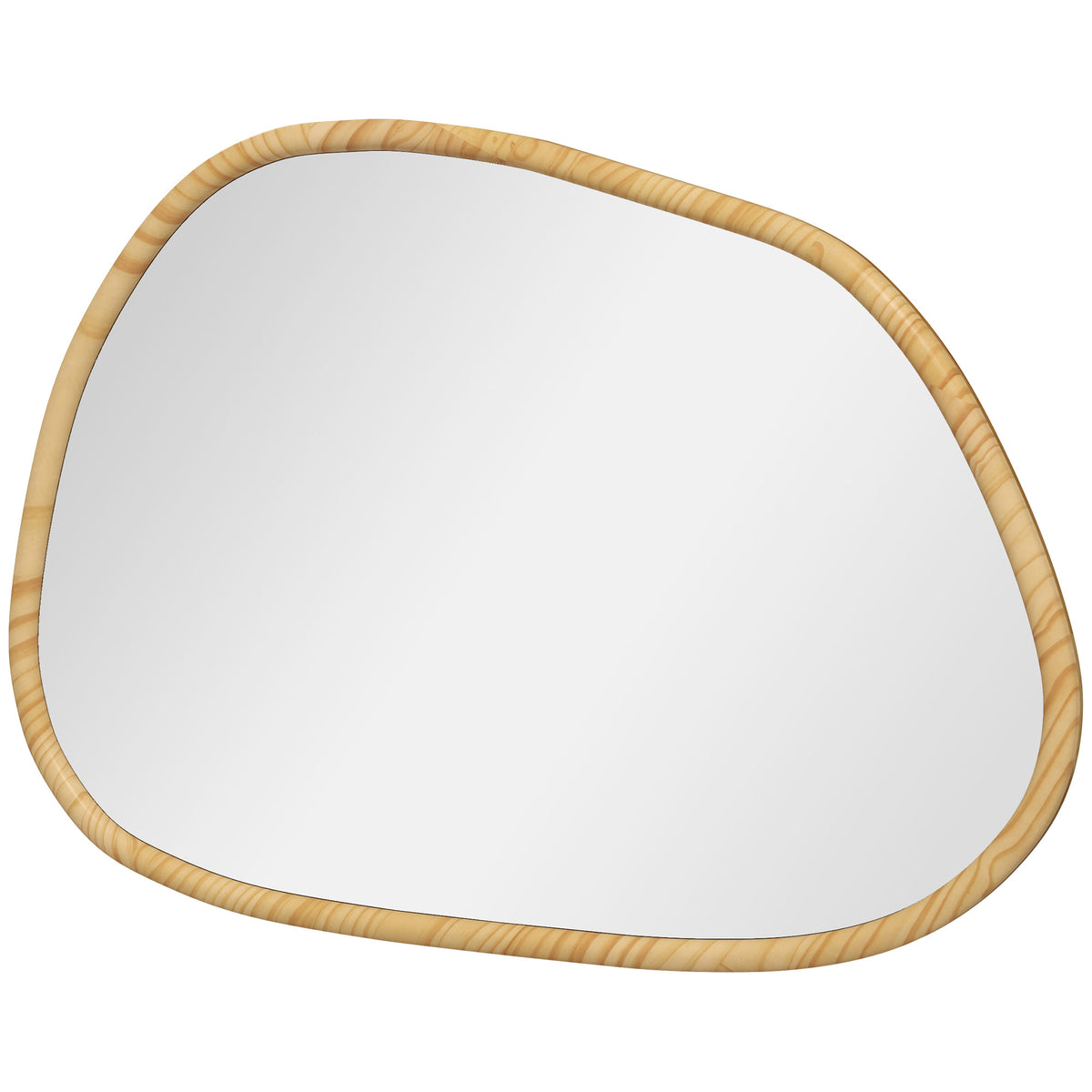 Wandspiegel Dekospiegel Spiegel, Vintage-Design, 80 cm x 2,1 cm x 60 cm, Massivholz, Natur