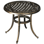 Beistelltisch Garten wetterfester Gartentisch mit Gussaluminiumrahmen, rund 60kg belastbar Ø60x52,5H cm
