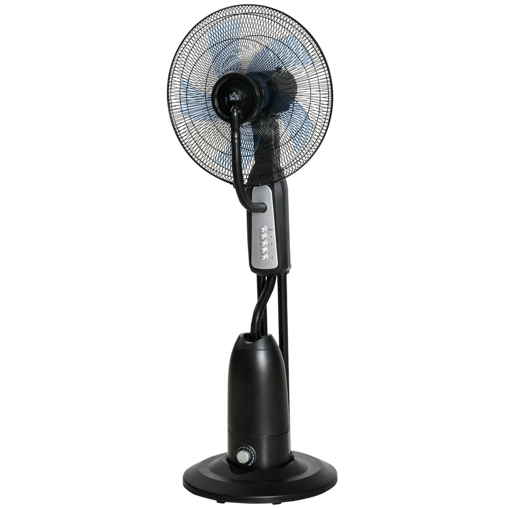 Ventilator mit Wasserkühlung, Standventilator mit Verstellbar Sprühnebel, 3 Geschwindigkeiten, 2,8 L Wassertank, 70° oszillierend, 90 W Wasserventilator mit Rollen, 120 cm