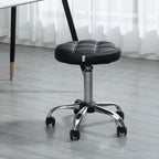 Drehhocker, Salonhocker, höhenverstellbar, Kunstleder, Steppdesign, Schwarz/Silber
