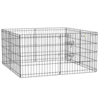 Dog Playpen, Puppy Pen, Eight-Panel Metal Fence, for Small Dogs, Indoors, Outdoors - Black