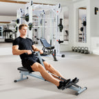 Rudergerät für Zuhause, Hydraulisches Fitness-Rudergerät mit LCD-Display, 12 Widerstandsstufen, Rudermaschine belastbar bis 100kg Fitnessgerät Trainingsgerät für das Ganzkörpertraining