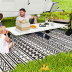 Klapptisch, Faltbarer Campingtisch, Metall, Kunststoff, Picknicktisch, Weiß