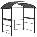 2.4 x 1.5m Outdoor Grill Gazebo with Side Shelves, PC Board Roof, Dark Grey