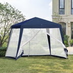 Gartenpavillon Pavillon Festzelt Partyzelt wetterfest Zelt mit Moskitonetz Metall + Polyester Blau 3 x 3 m