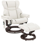 Relaxsessel mit Massagefunktion und Fu?hocker, Liegesessel, Kunstleder, 79 x 82 x 101 cm, Cremewei?
