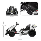 24 V Elektro Go-Kart für Kinder Drift-Funktion für 6-12 Jahre Weiß