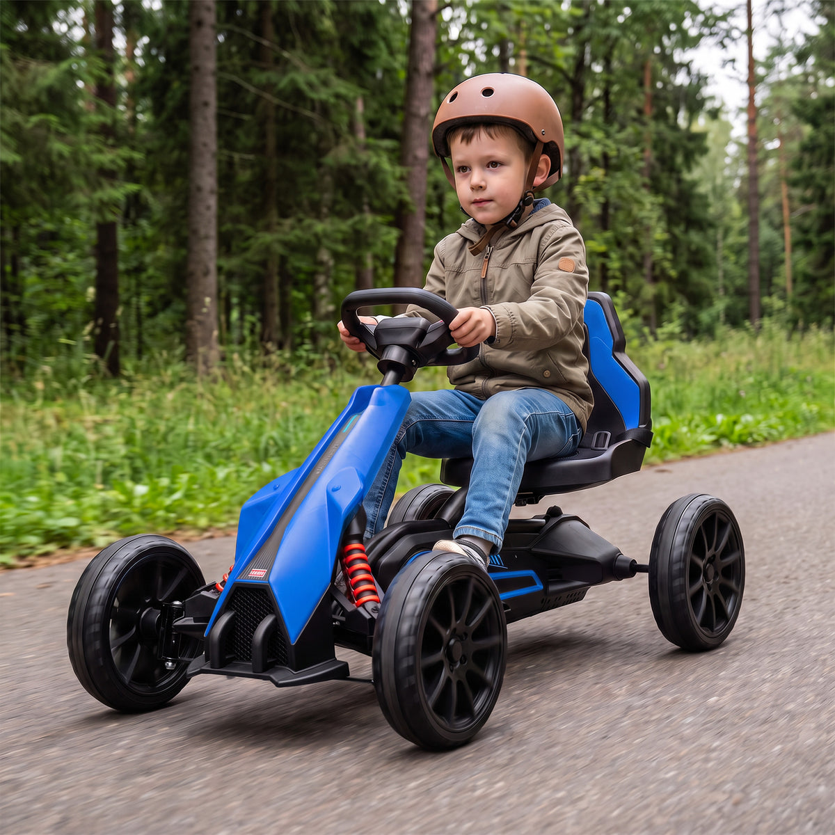 Kinder Elektro Gokart 12 V 3-5km/h Go Kart für 3-8 Jahre, Blau
