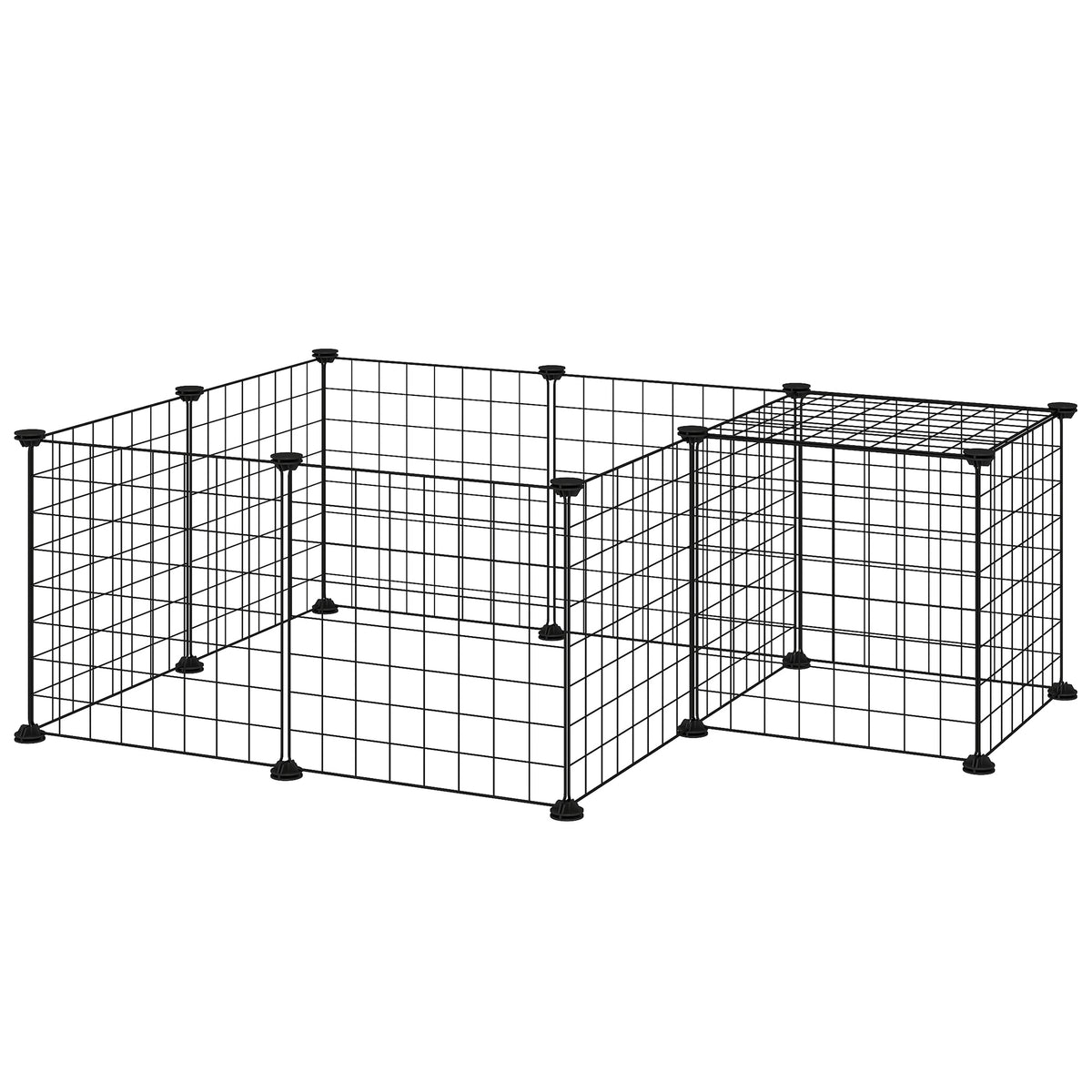 DIY Pet Playpen Metal Wire Fence 12 Panel Enclosure Indoor Outdoor Guinea Pig Bunny Small Animals Cage Black