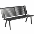 Gartenbank 3-Sitzer wetterfest Metall Outdoor Sitzbank mit breitem Sitz Lamellendesign, bis 240 kg 154 x 68 x 88 cm