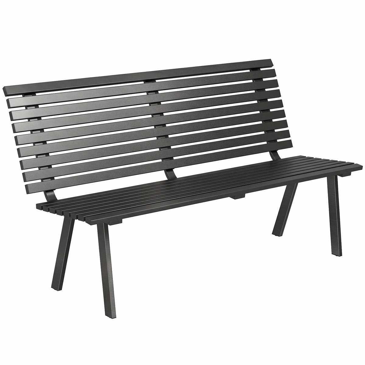 Gartenbank 3-Sitzer wetterfest Metall Outdoor Sitzbank mit breitem Sitz Lamellendesign, bis 240 kg 154 x 68 x 88 cm