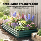 Metal Raised Garden Bed Planter Box Outdoor Planters for Growing Flowers, Herbs, Green, 241x90.5x30cm