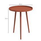 Beistelltisch, Couchtisch, Gartentisch, Terrassentisch für Garten, Balkon, Stahl, 40 x 40 x 50 cm, Rot