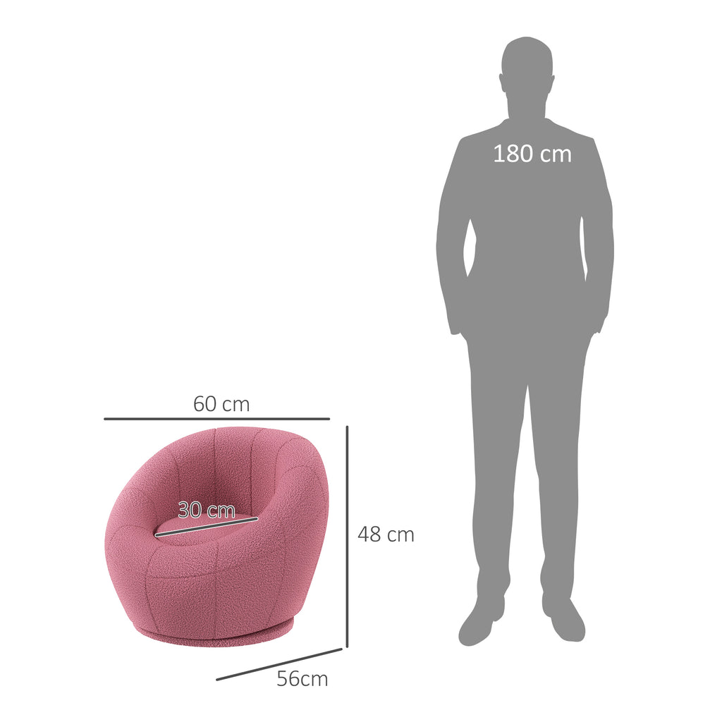 Kindersessel Kinderm?bel Kinderhocker, Teddy-Fleece, 60 cm x 56 cm x 48 cm, Rosa