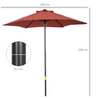 Sonnenschirm ?196 cm, sechseckig Balkonschirm f¨¹r Strand Balkon Garten, Weinrot