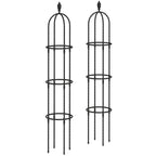 Garten Rankhilfe 2er Set 174 cm Obelisk Rankhilfe aus Stahl Abnehmbar Pflanzenst¨¹tze f¨¹r Kletterpflanzen Rose