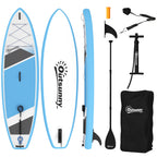 Stand Up Paddling Board Set Aufblasbar 320cm SUP Board mit Verstellbares Paddel Rutschfest EVA-Deck Fußschlaufe Pumpe