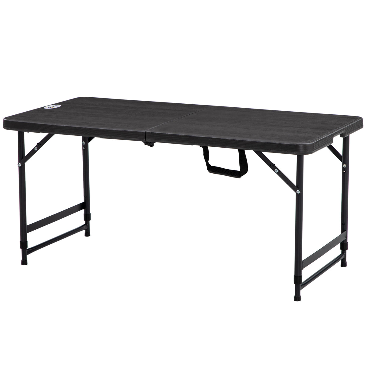 Foldable Patio Dining Table for 4, Height Adjustable Outdoor Table for Garden, Lawn, Dark Grey