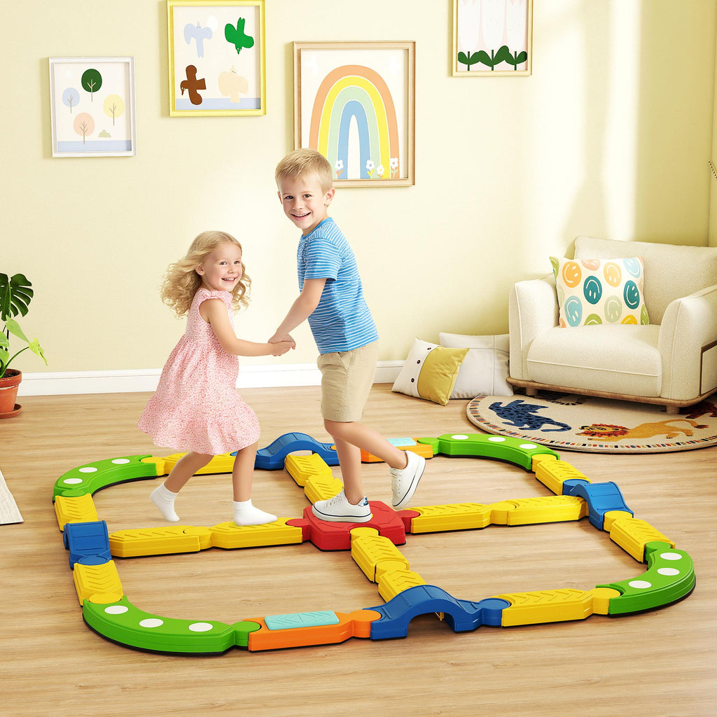 Balancebalken f¨¹r Kinder, interaktives Gestell, rutschfest, Kunststoff, Bunt
