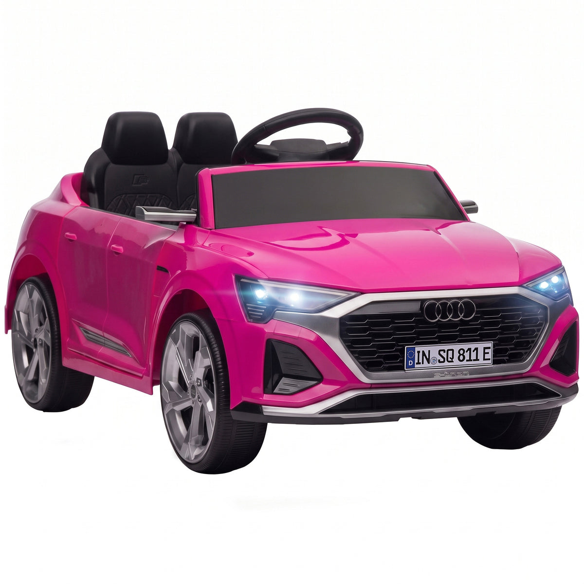 Kinder Elektroauto 12V Kinderauto mit Fernbedienung 2 Motor Sanftanlauf 4-Rad-Federung LED-Scheinwerfern Hupe Musik