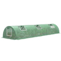Mini Greenhouse, Portable Tunnel Green House, Green Grow House Steel Frame with 5 Mesh Windows, 3 M, Green