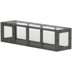 Katzentunnel Katzenspielzeug aus Holz mit 3 Türen, erweiterbar Spieltunnel für Katzen bis 10 kg, 151,5 x 38,5 cm Grau
