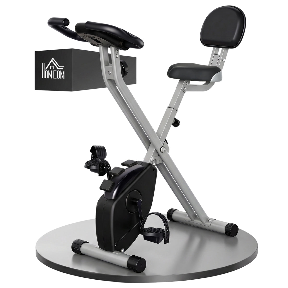 Heimtrainer Fahrradtrainer mit 8 stufig einstellbarem Magnetwiderstand höhenverstellbar Stahl Schwarz+Grau