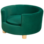 Modern Nest Shape Pet Sofa for Cat or Miniature Dog with Loop Wrapped Backrest and Soft Cushion, Green