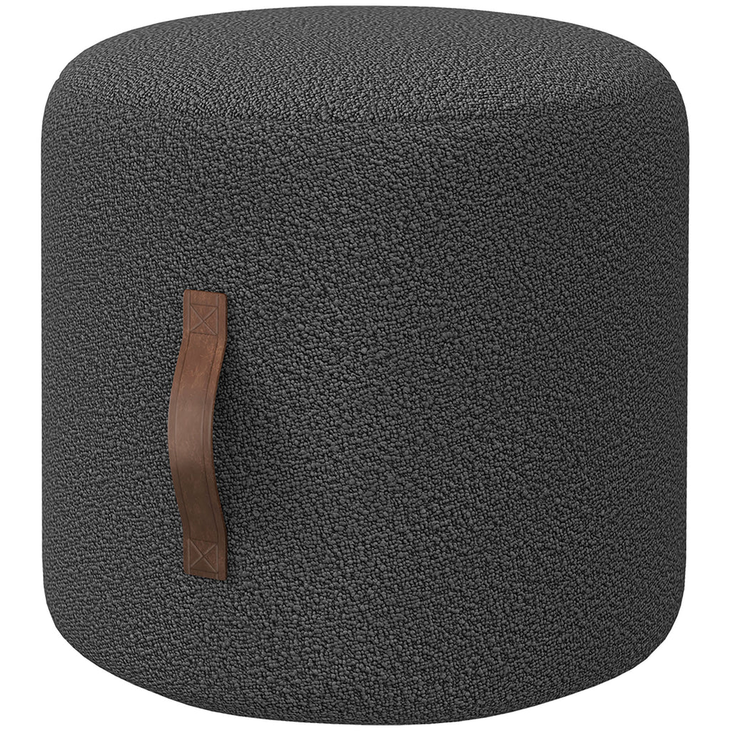 Hocker, Fußhocker in einem modernen Design, Dunkelgrau + Braun