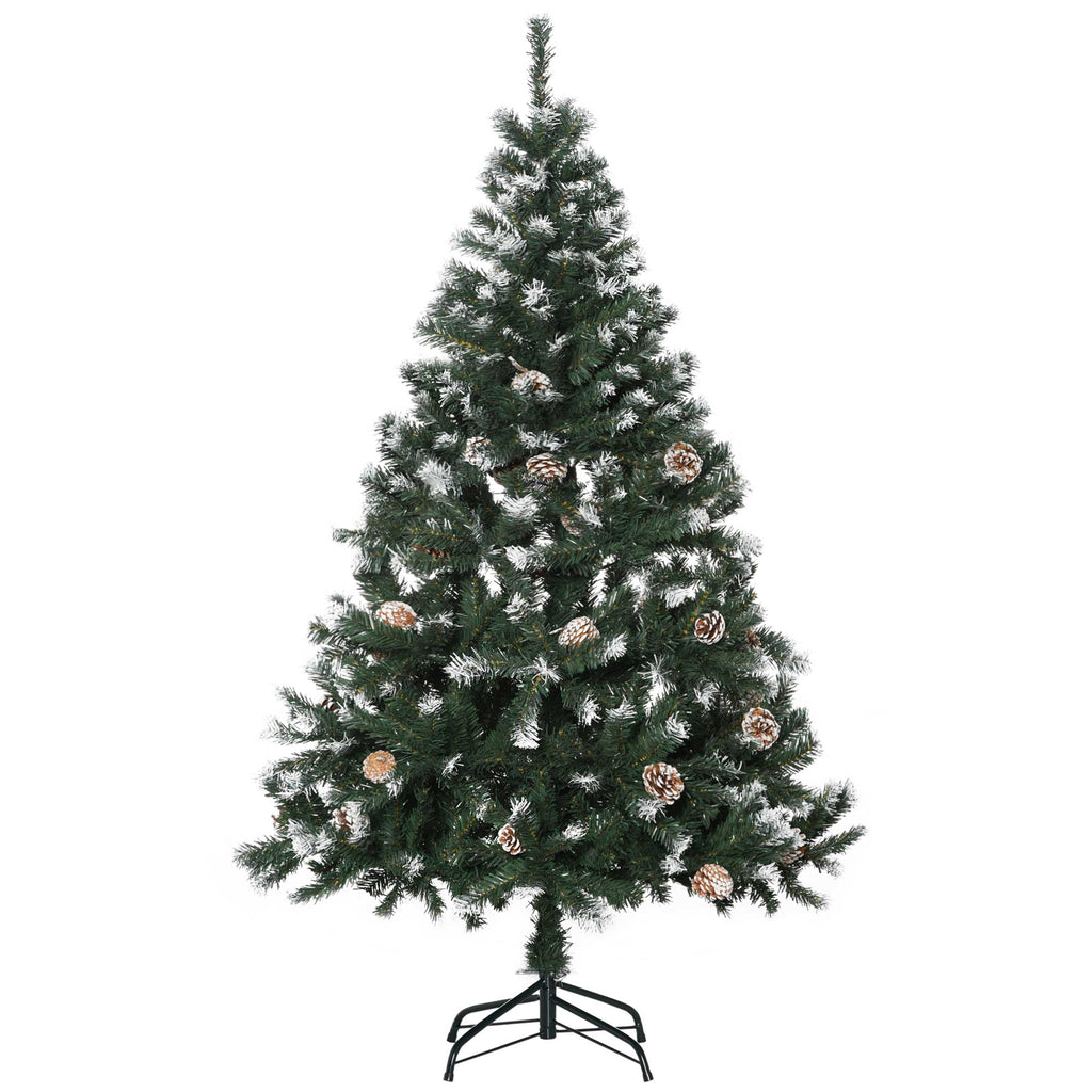  5FT Artificial Christmas Tree with Pine Cones, Holiday Home Xmas Decoration Automatic Open, Green