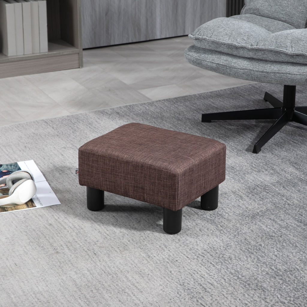 Hocker mit Stoffbezug in Leinenoptik, bis 110 kg, braun, 40 x 30 x 24cm
