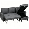 Ecksofa mit Schlaffunktion und Bettkasten L-Form Schlafsofa mit Verwandelbarer Chaiselongue, für Wohnung und Wohnzimmer
