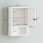 Medizinschrank zur Wandmontage mit Zahlenschloss und Schlüssel, 3-stufig, abschließbar, Weiß