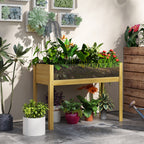 Hochbeet, Holz-Pflanzbox mit Acrylplatten an zwei Seiten, f¨¹r 118 L Erde, Wasserabflussl?cher, 110 x 50 x 80 cm
