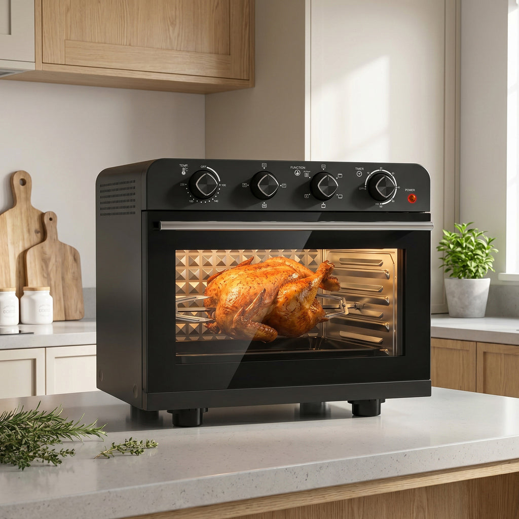 Heißluftfritteuse 36 Liter Mini Backofen mit Umluft, Backblech, Rost