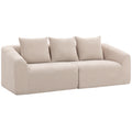 3-Sitzer Sofa, Chenille Cloud Couch ohne Rahmen, dicke Federkernpolsterung, extra breite Sitzfläche, 3 Kissen, Beige