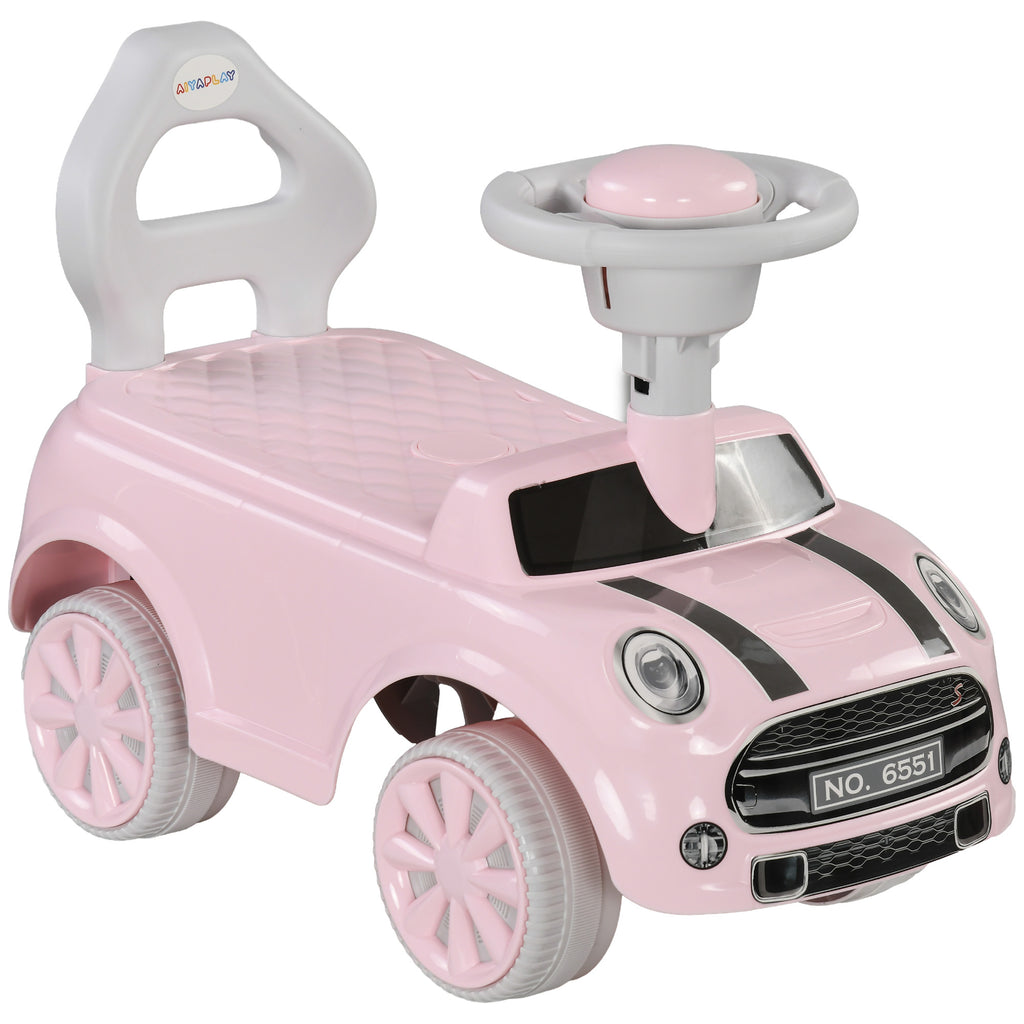 Foot To Floor Ride On Car Sliding Car w/ Air Horn, Anti-Over-Backwards, 18 to 36 Months - Pink
