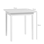 Küchentisch Esstisch Quadratischer Tisch, modernes Design, 75 cm x 75 cm x 76 cm, Weiß